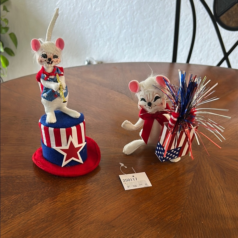Annalee Patriotic Mouse Decor Set - Red, White, Blue